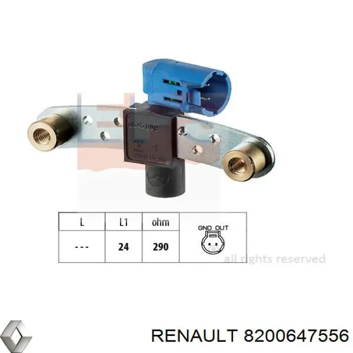 Sensor de posição (de revoluções) de cambota Renault (RVI) 8200647556 preço, a partir de 26,64 USD