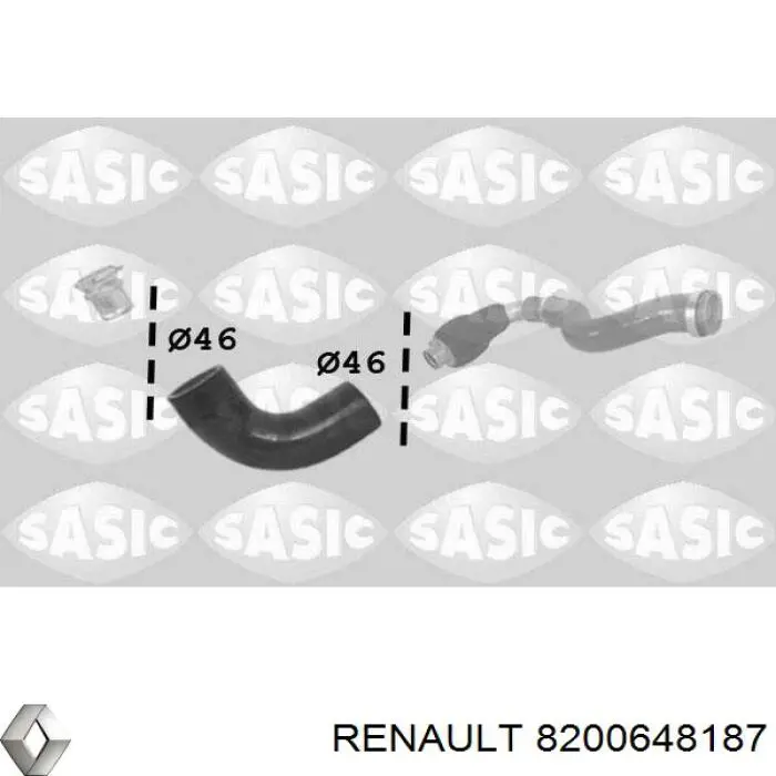 8200648187 Renault (RVI) Mangueira (cano derivado) de intercooler