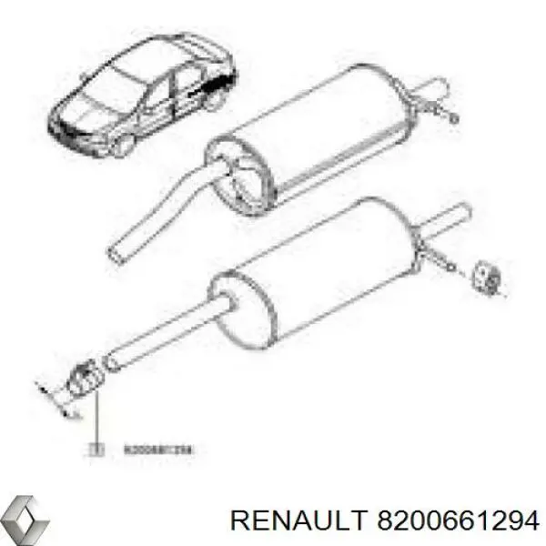 8200661294 Renault (RVI) Braçadeira de silenciador dianteira