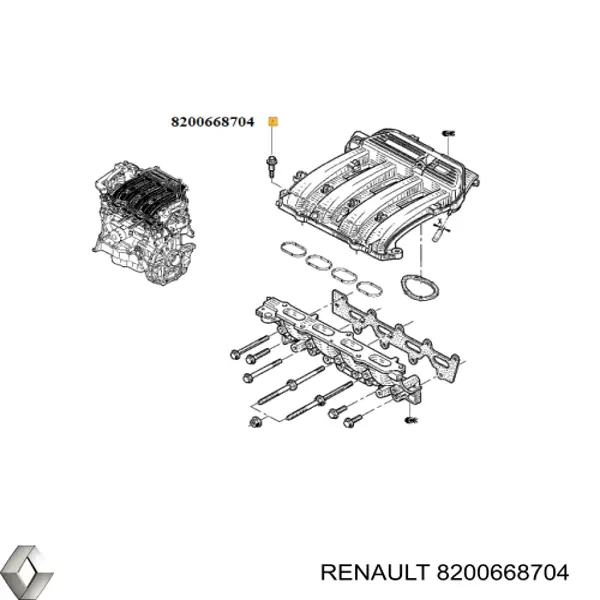 Parafuso (prego) de tubo coletor de admissão Renault (RVI) 8200668704 preço, a partir de 10,42 USD