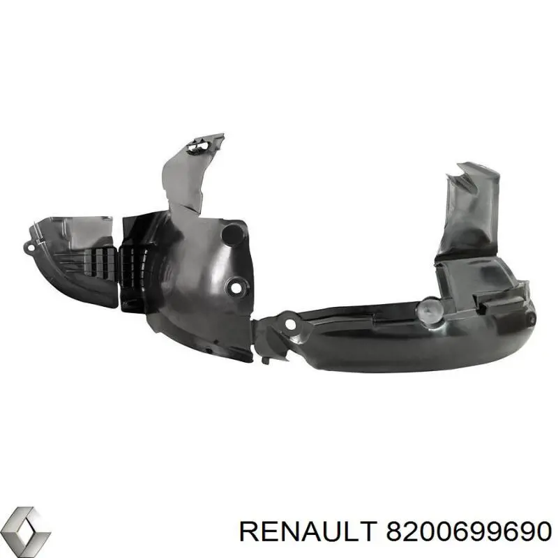 8200699690 Renault (RVI) Guarda-barras esquerdo do pára-lama dianteiro