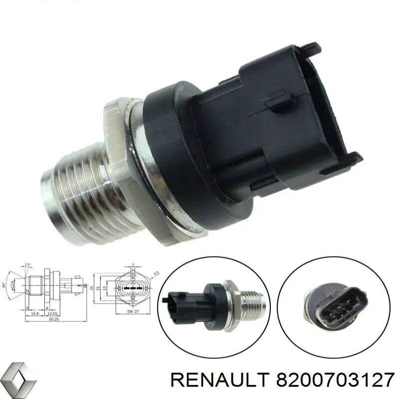 8200703127 Renault (RVI) Sensor de pressão de combustível