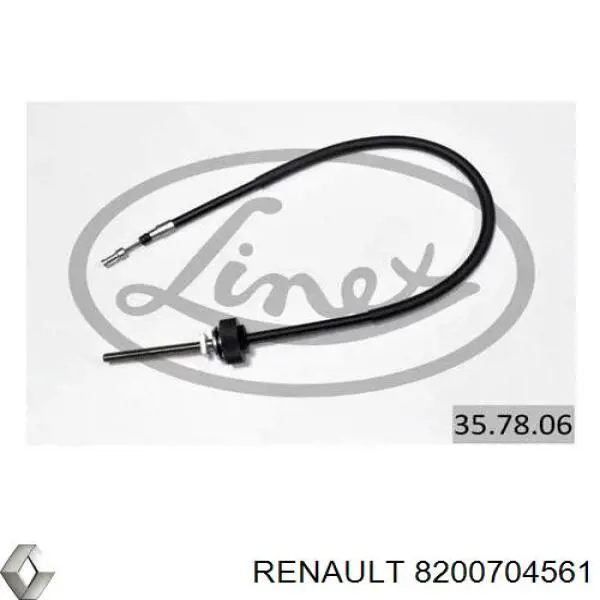 8200704561 Renault (RVI) Cabo traseiro direito/esquerdo do freio de estacionamento
