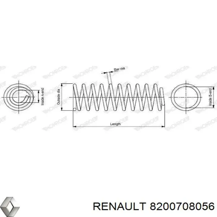 Compre 8200708056 Renault (RVI) Mola dianteira