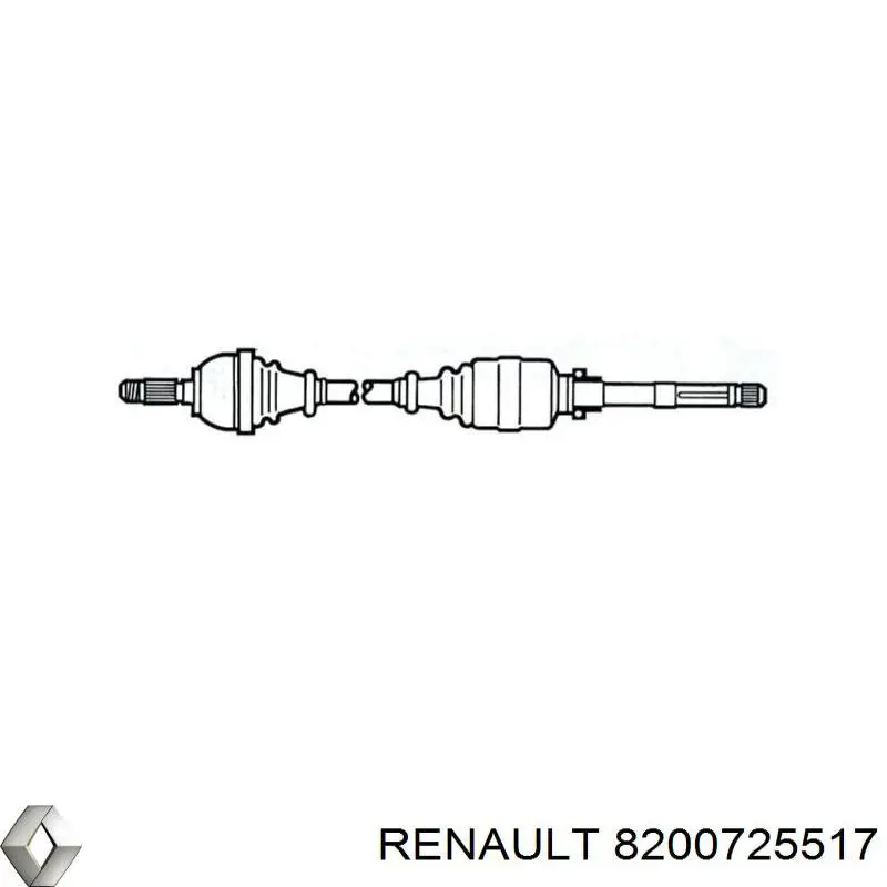 8200725517 Renault (RVI) Semieixo (acionador) dianteiro esquerdo