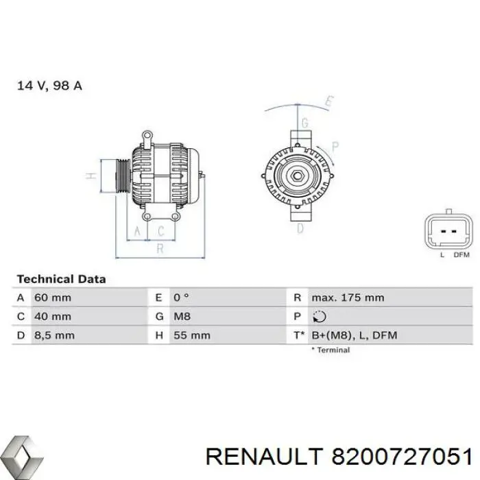 8200727051 Renault (RVI) Gerador