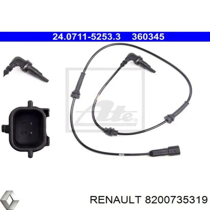 Sensor dianteiro de ABS Renault (RVI) 8200735319 preço, a partir de 32,01 USD