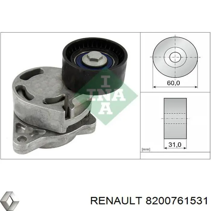 8200761531 Renault (RVI) Reguladora de tensão da correia de transmissão