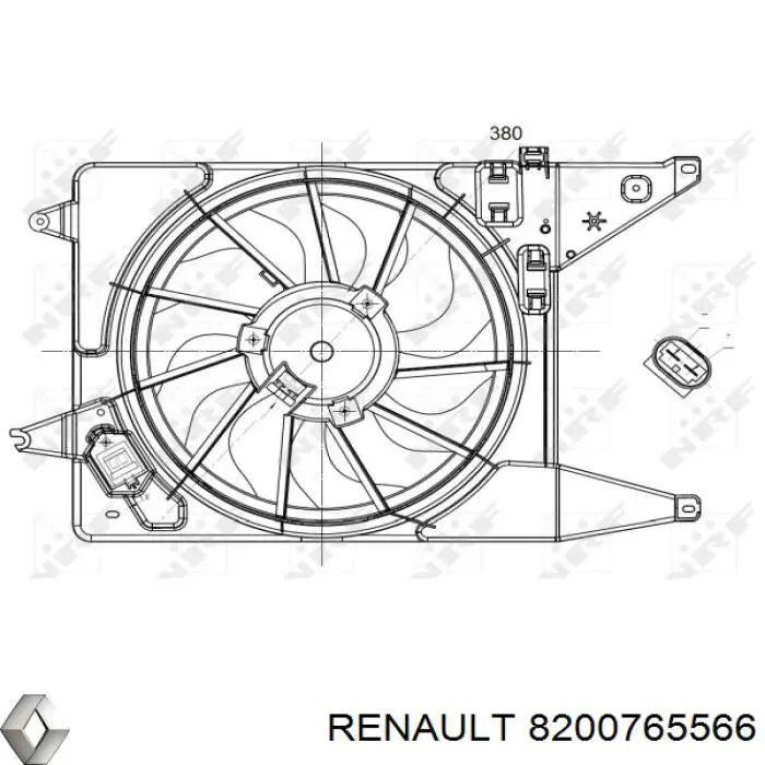 8200765566 Renault (RVI) Difusor do radiador de esfriamento, montado com motor e roda de aletas