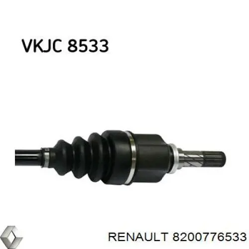 8200776533 Renault (RVI) Semieixo (acionador) dianteiro esquerdo