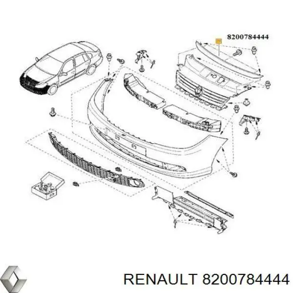 8200784444 Renault (RVI) Moldura da capota