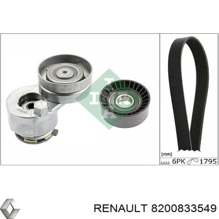 8200833549 Renault (RVI) Correia dos conjuntos de transmissão