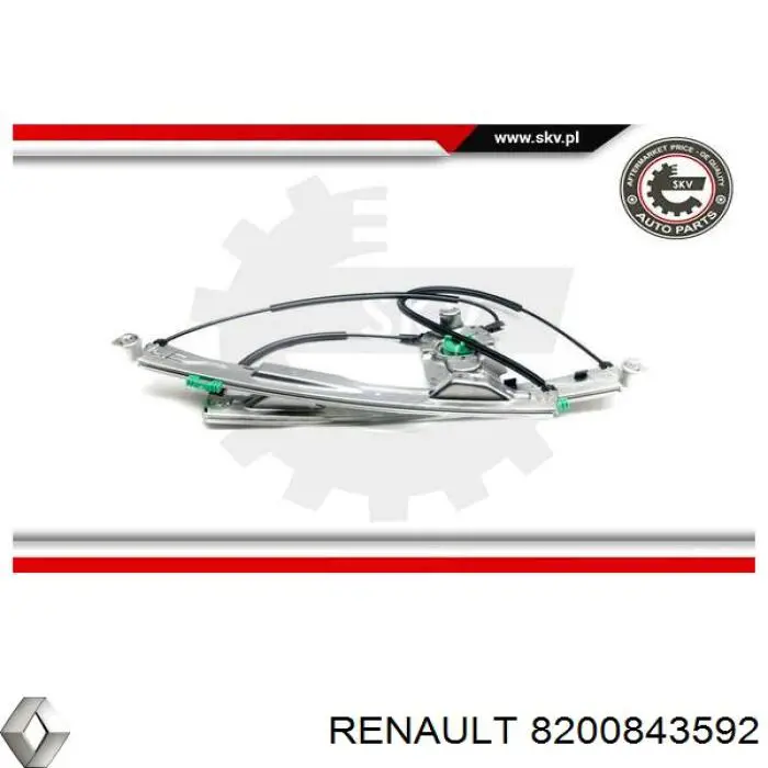 8200843592 Renault (RVI) Mecanismo de acionamento de vidro da porta dianteira esquerda