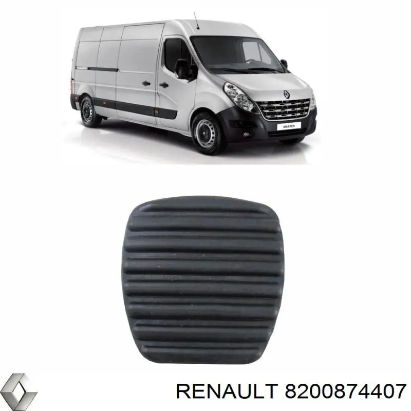 8200874407 Renault (RVI) Placa sobreposta de pedal do freio