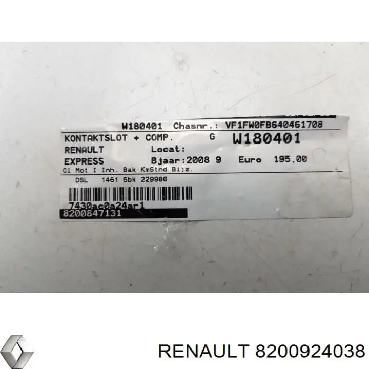 Renault (RVI) 8200924038 preço, a partir de 115,77 USD