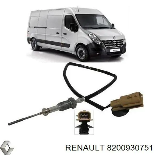 Sensor de temperatura dos gases de escape (GE), antes de turbina Renault (RVI) 8200930751 preço, a partir de 128,10 USD