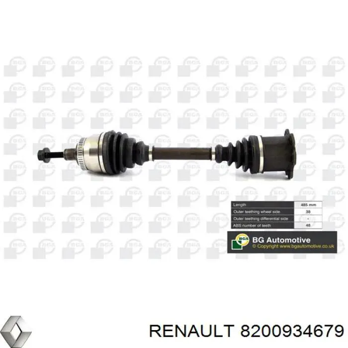 8200934679 Renault (RVI) Semieixo (acionador) dianteiro direito