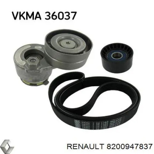8200947837 Renault (RVI) Rolo parasita da correia de transmissão