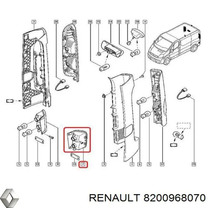 8200968070 Renault (RVI) Lanterna de nevoeiro traseira esquerda
