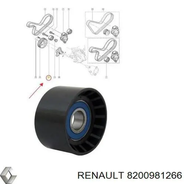 Compre 8200981266 Renault (RVI) Rolo parasita da correia de transmissão