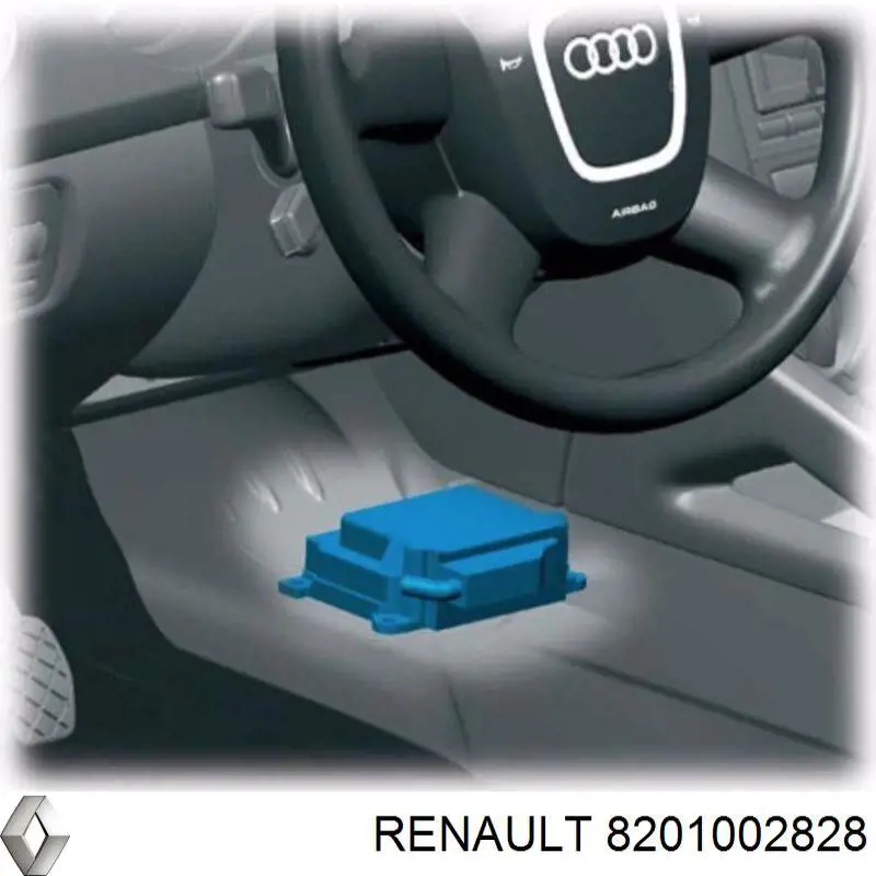 8201002828 Renault (RVI) Módulo processador de controlo da bolsa de ar (Centralina eletrônica AIRBAG)