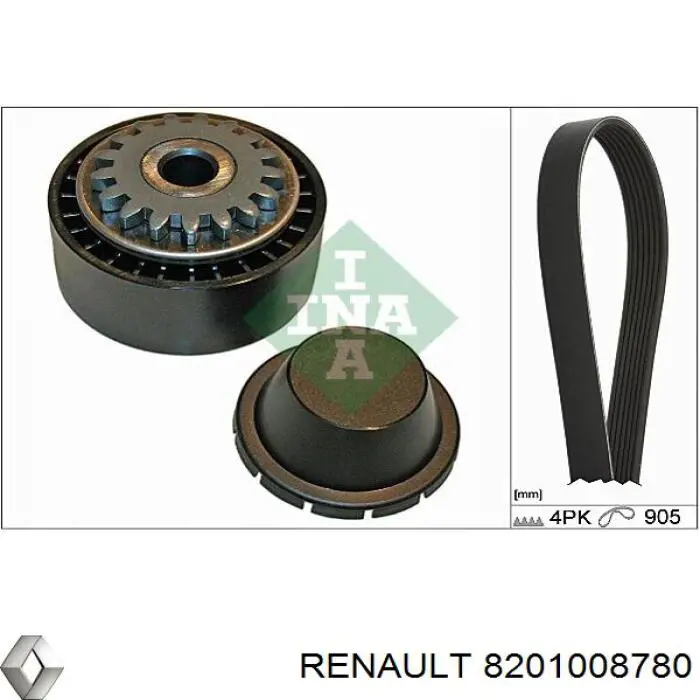 Compre 8201008780 Renault (RVI) Rolo de reguladora de tensão da correia de transmissão