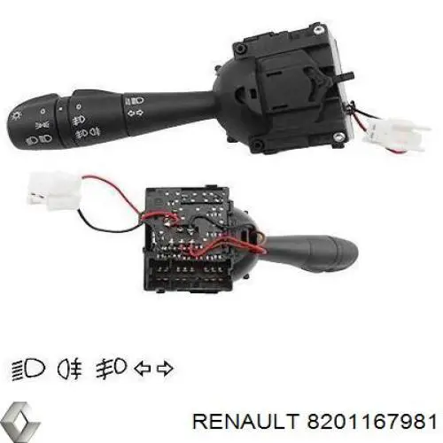 Comutador esquerdo instalado na coluna da direção Renault (RVI) 8201167981 preço, a partir de 33,80 USD