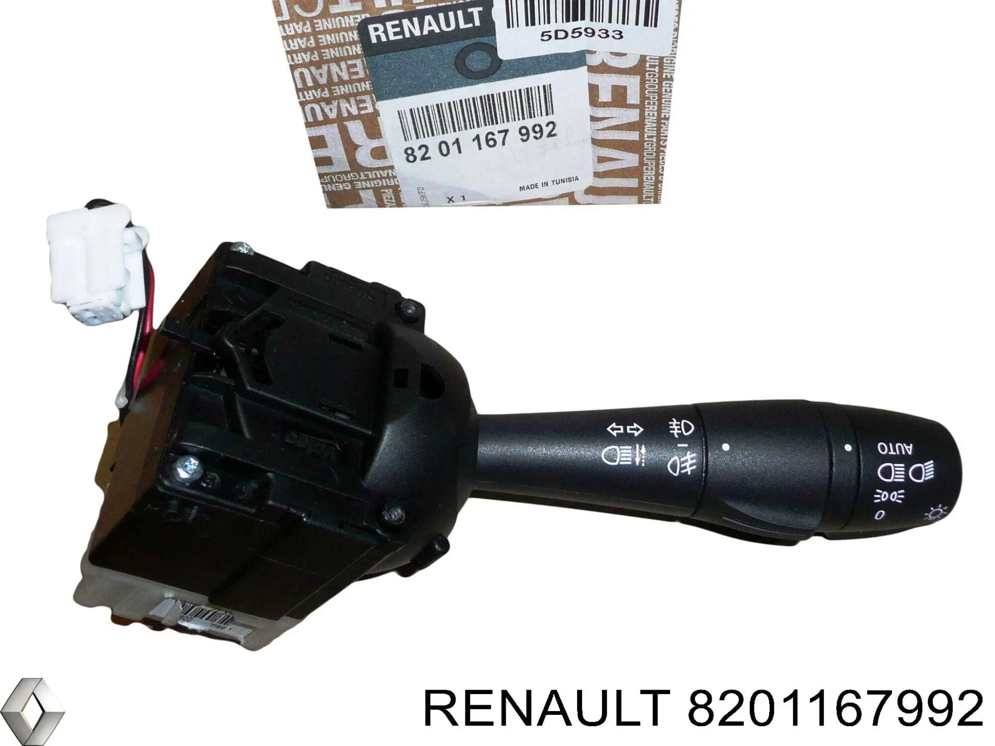 8201167992 Renault (RVI) Comutador esquerdo instalado na coluna da direção