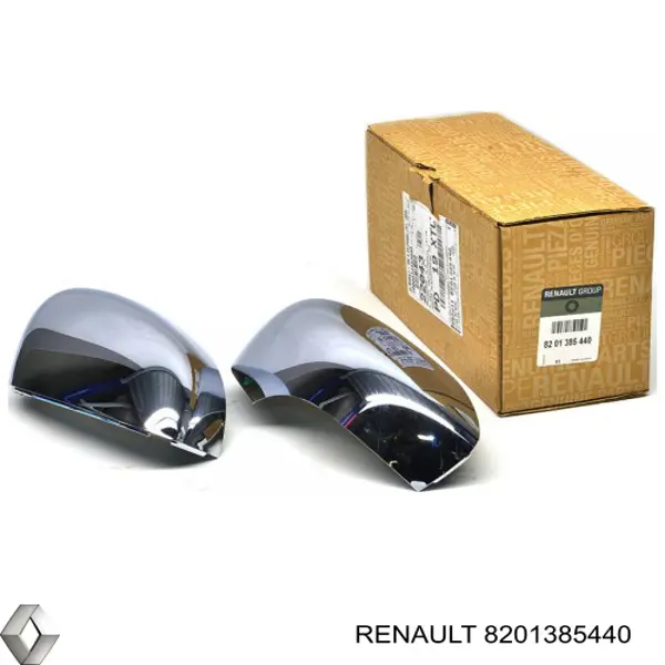 8201385440 Renault (RVI) Placa sobreposta (tampa) do espelho de retrovisão, kit