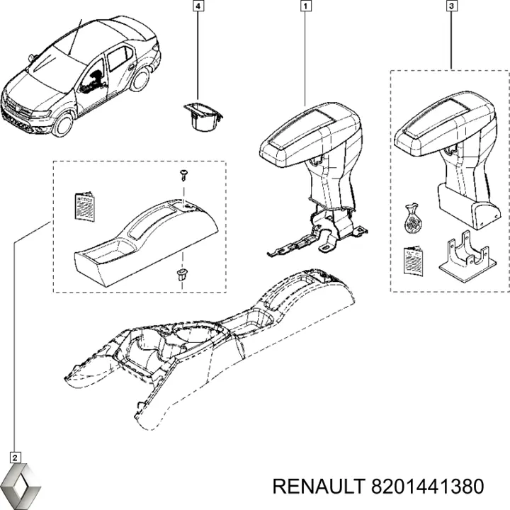 8201441380 Renault (RVI) Consola de painel de controlo central