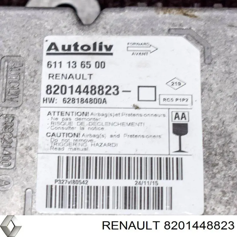 8201448823 Renault (RVI) Módulo processador de controlo da bolsa de ar (Centralina eletrônica AIRBAG)