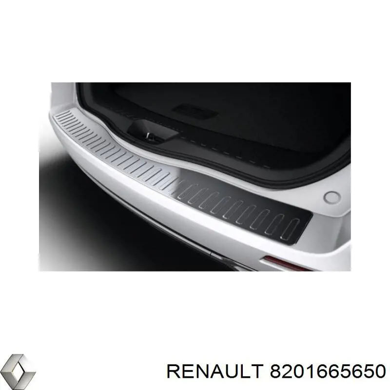 8201665650 Renault (RVI) Placa sobreposta do pára-choque traseiro superior de proteção (degrau-grampo dobrável)