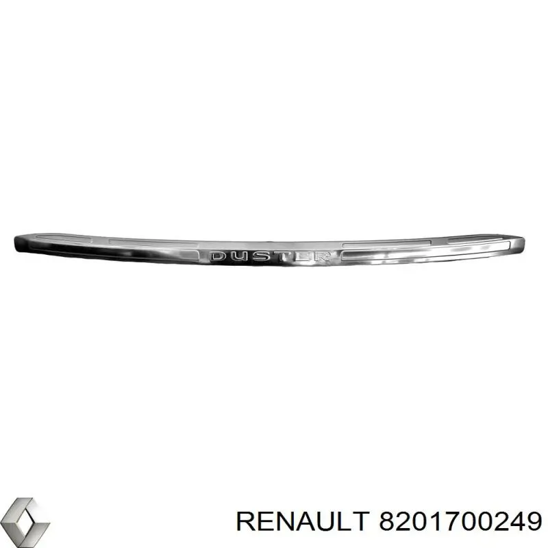 8201700249 Renault (RVI) Placa sobreposta do pára-choque traseiro superior de proteção (degrau-grampo dobrável)