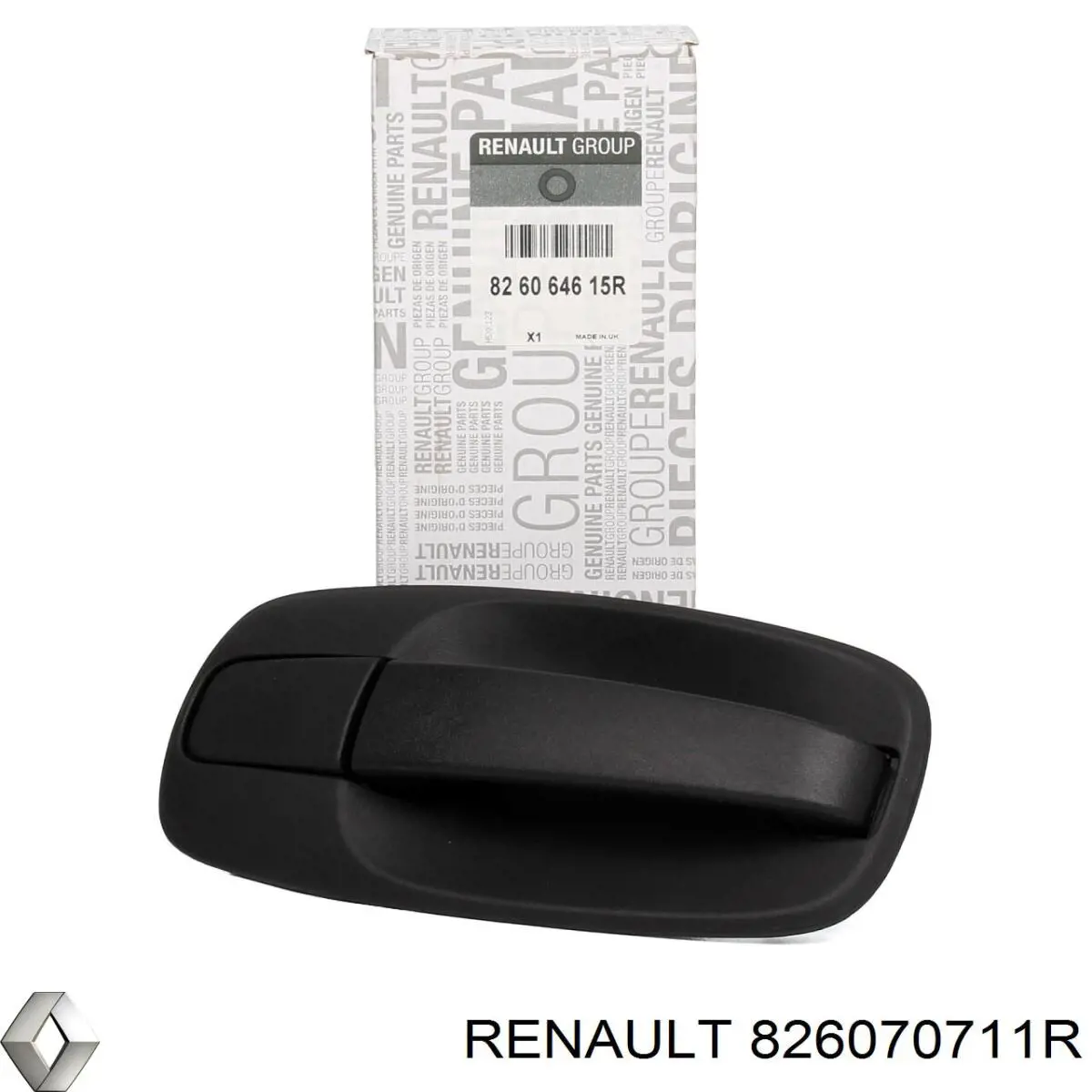 826070711R Renault (RVI) Maçaneta externa esquerda da porta lateral (deslizante)