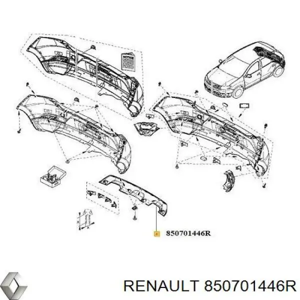 850701446R Renault (RVI) Spoiler do pára-choque traseiro