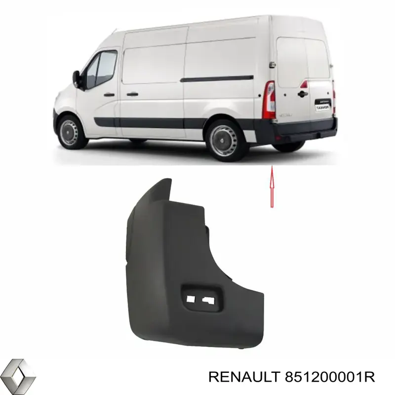 Compre 851200001R Renault (RVI) Pára-choque traseiro, parte direita