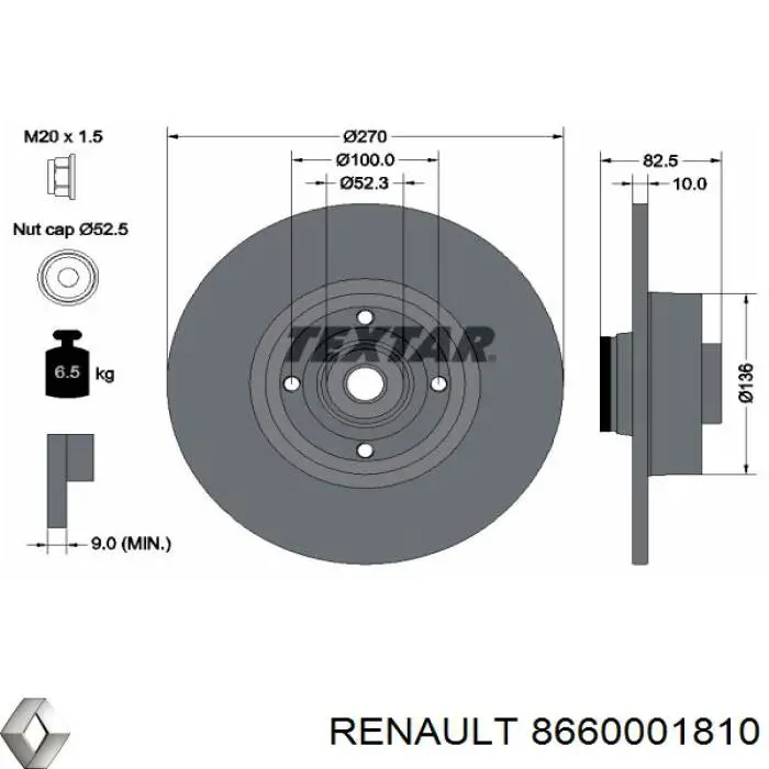 Disco do freio traseiro Renault (RVI) 8660001810 preço, a partir de 83,43 USD