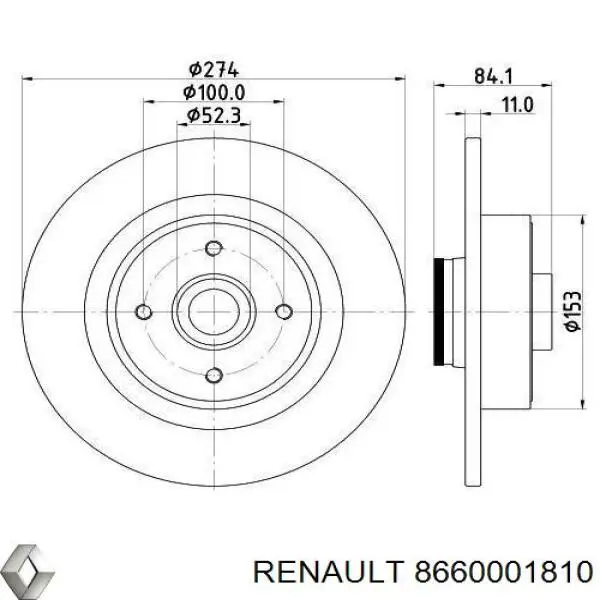 Compre 8660001810 Renault (RVI) Disco do freio traseiro