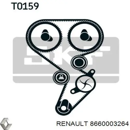 8660003264 Renault (RVI) Bomba de água (bomba) de esfriamento