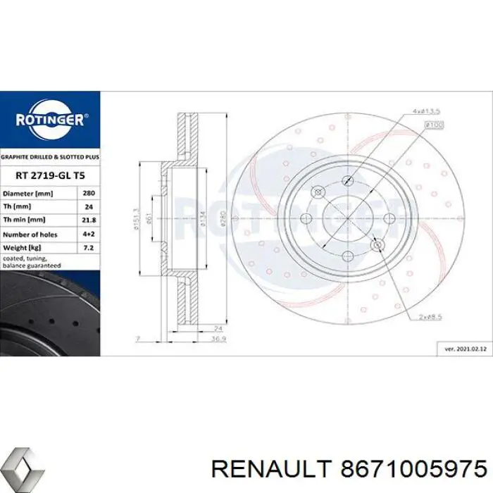 Compre 8671005975 Renault (RVI) Disco do freio dianteiro