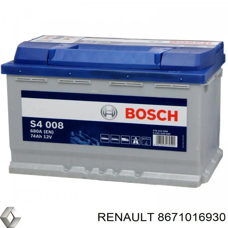 Bateria recarregável (PILHA) Renault (RVI) 8671016930 preço, a partir de 0,02 USD