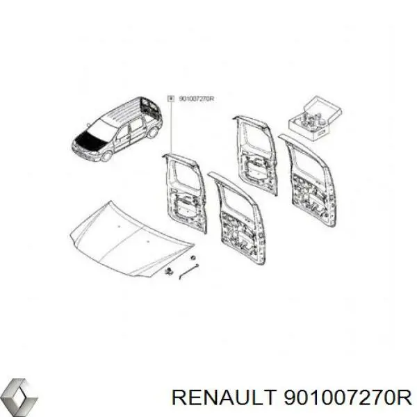 901007270R Renault (RVI) Porta traseira direita
