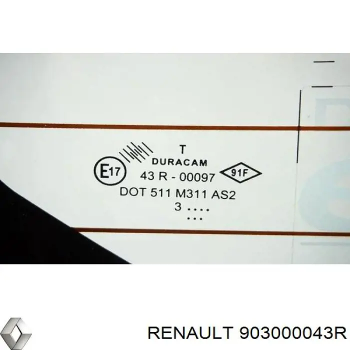 903001494R Renault (RVI) Vidro de porta-malas de 3ª/5ª porta traseira (de tampa de alcapão)