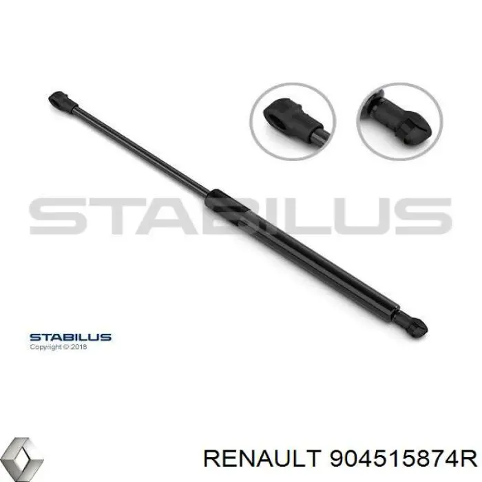 Compre 904515874R Renault (RVI) Amortecedor de tampa de porta-malas (de 3ª/5ª porta traseira)