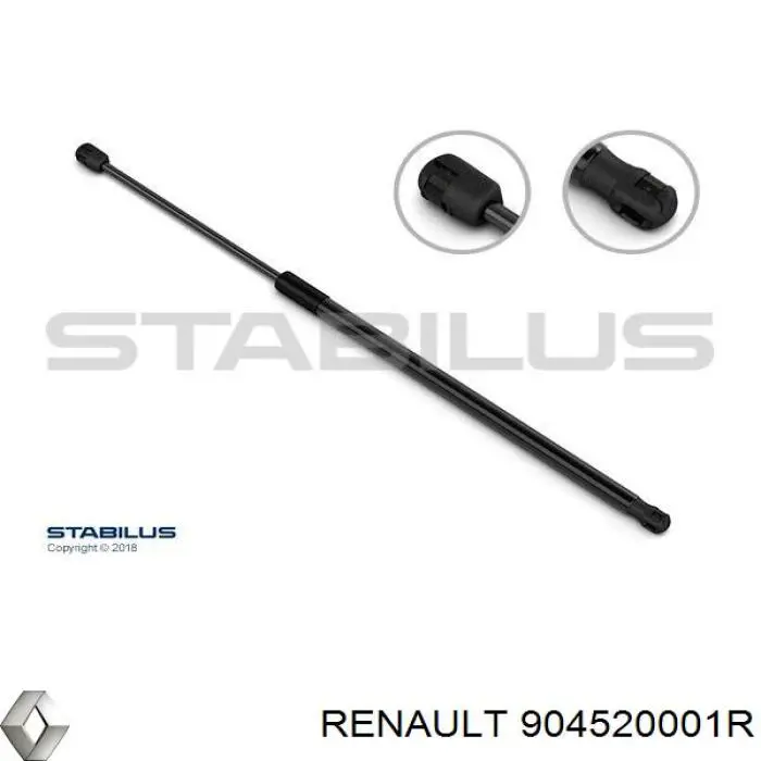 Amortecedor de tampa de porta-malas (de 3ª/5ª porta traseira) Renault (RVI) 904520001R preço, a partir de 23,87 USD