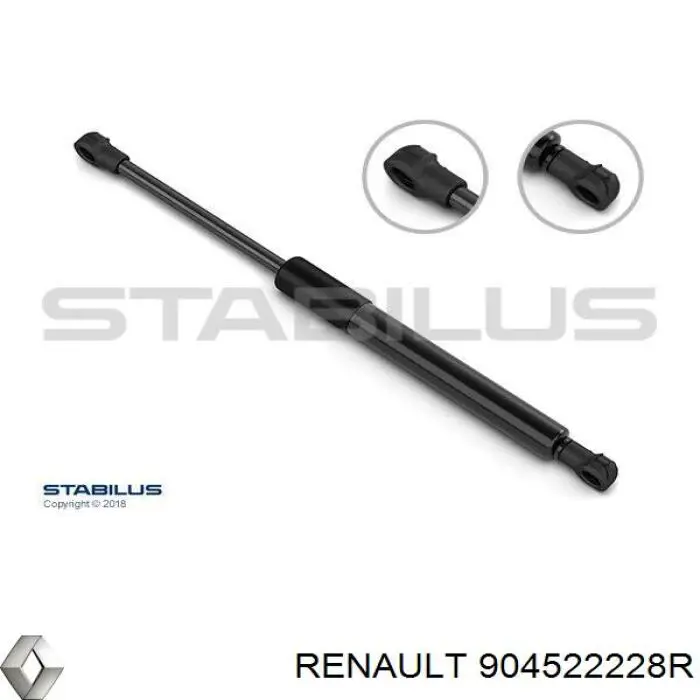 904522228R Renault (RVI) Amortecedor de tampa de porta-malas (de 3ª/5ª porta traseira)