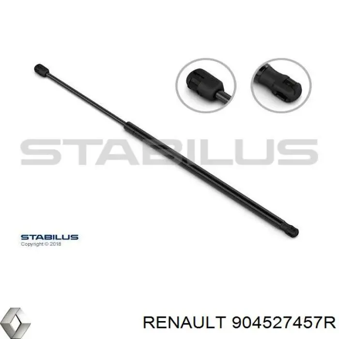 904527457R Renault (RVI) Amortecedor de tampa de porta-malas (de 3ª/5ª porta traseira)