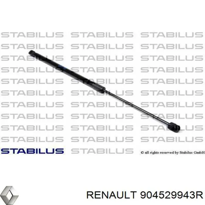 904529943R Renault (RVI) Amortecedor de tampa de porta-malas (de 3ª/5ª porta traseira)
