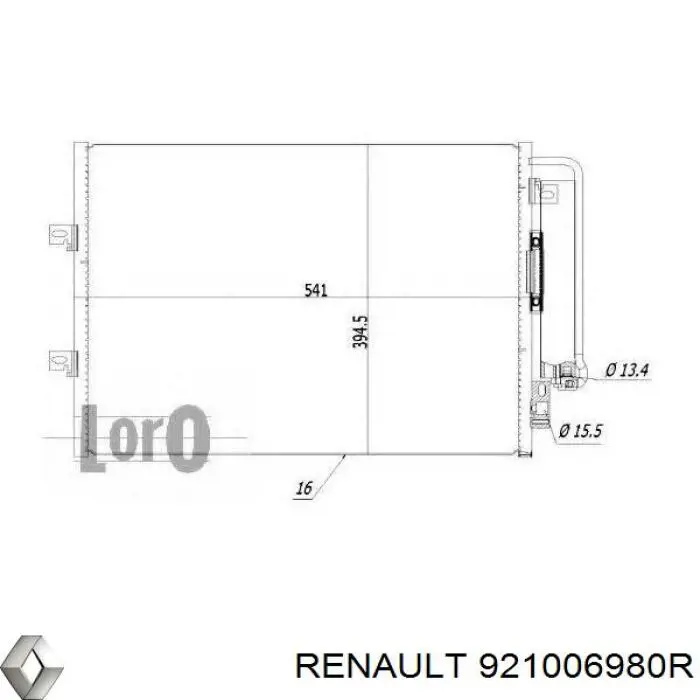 Compre 921006980R Renault (RVI) Radiador de aparelho de ar condicionado
