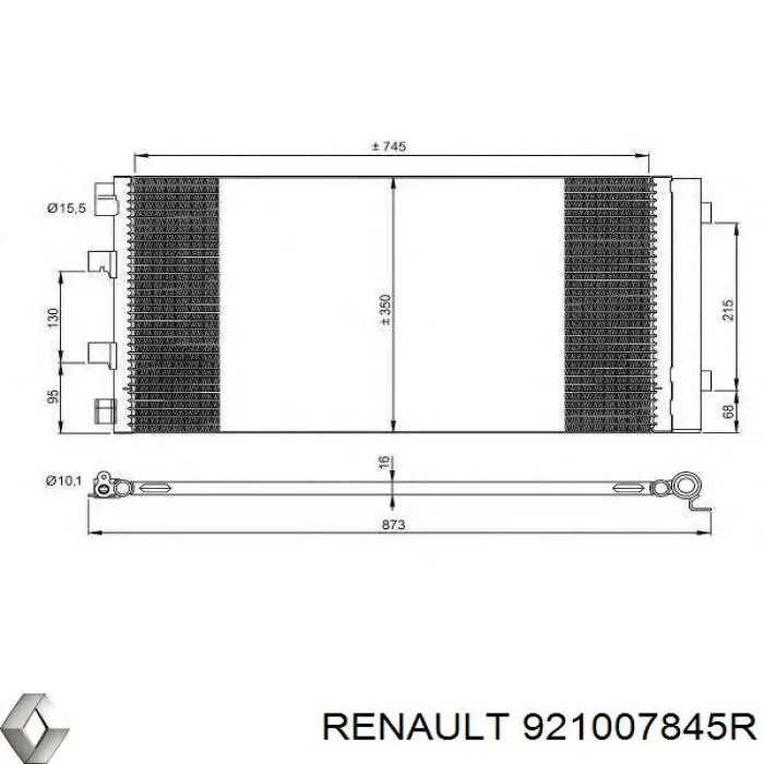 921007845R Renault (RVI) Radiador de aparelho de ar condicionado